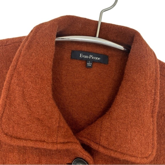 EVAN-PICONE RUST RED 100% WOOL BLAZER SWEATER, WOMENS SIZE L - Picture 4 of 10